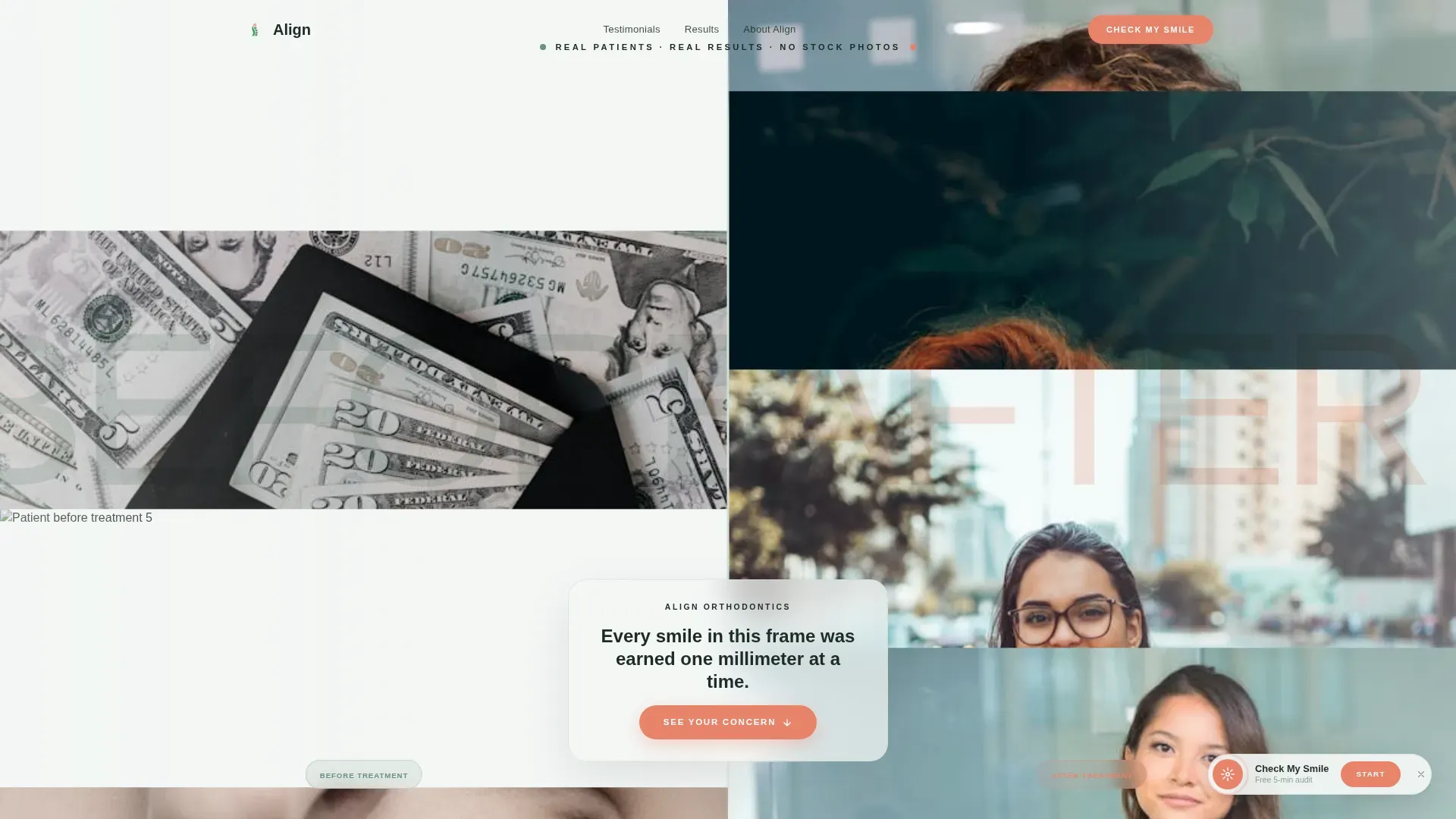 Orthodontist Before & After Smile Transformation Website Template