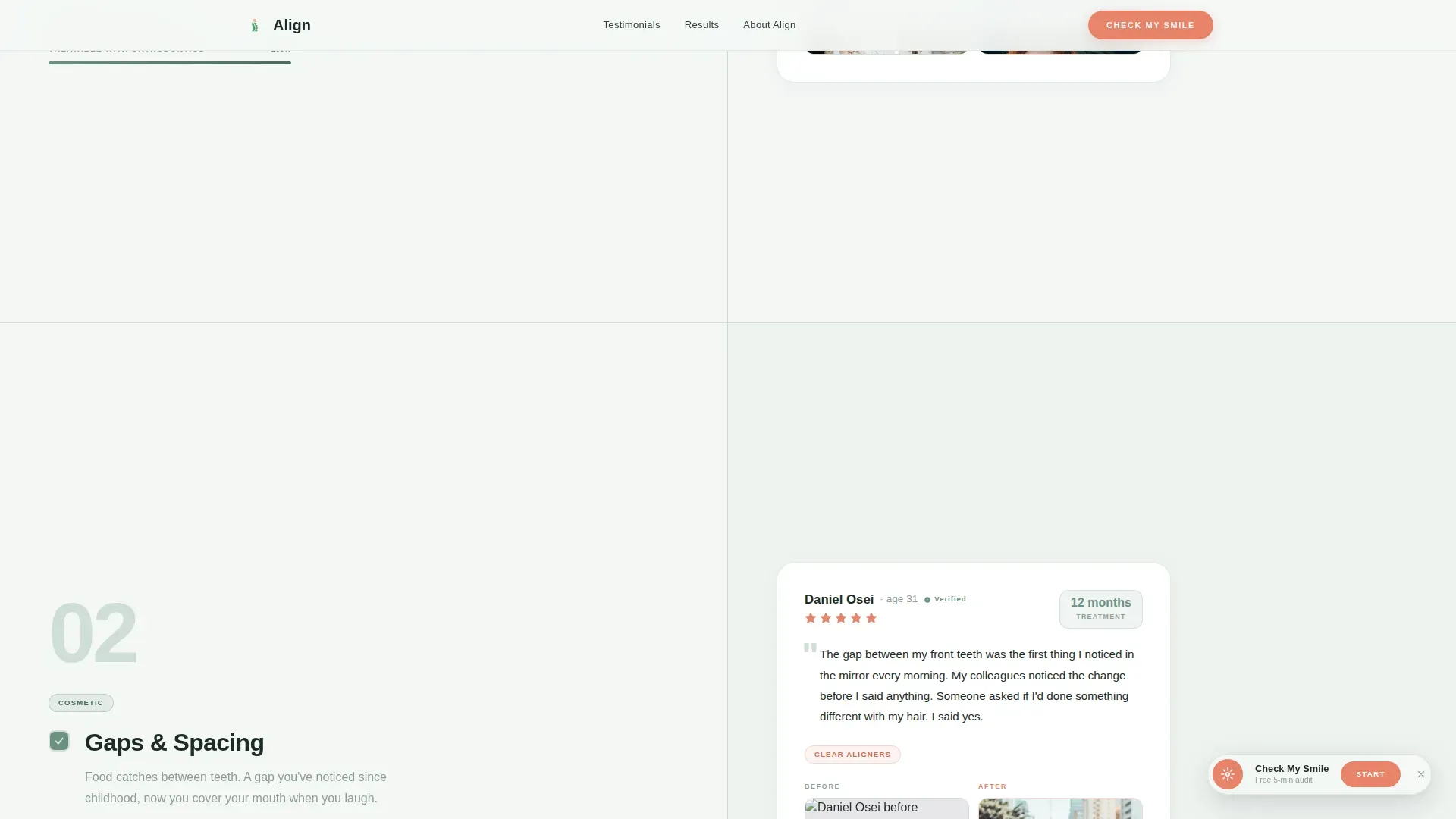 Orthodontist Before & After Smile Transformation Website Template