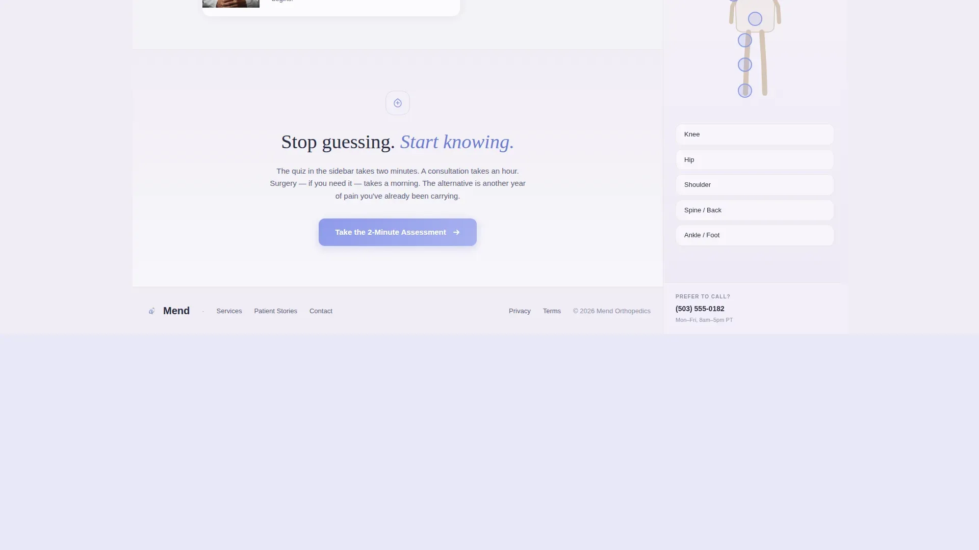 Orthopedic Surgeon Booking Website Template