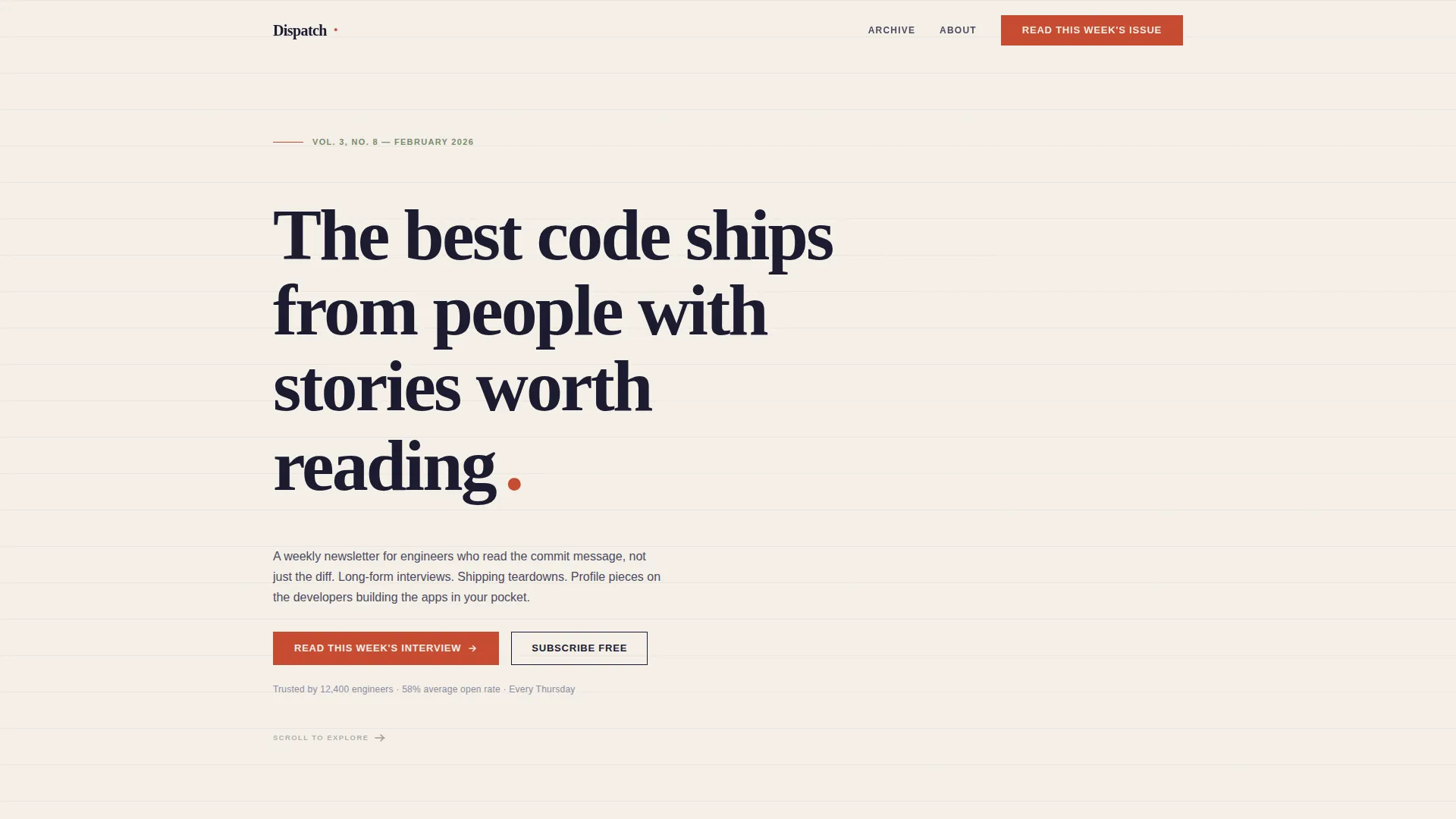 Artisan Developer Newsletter Landing Page Template