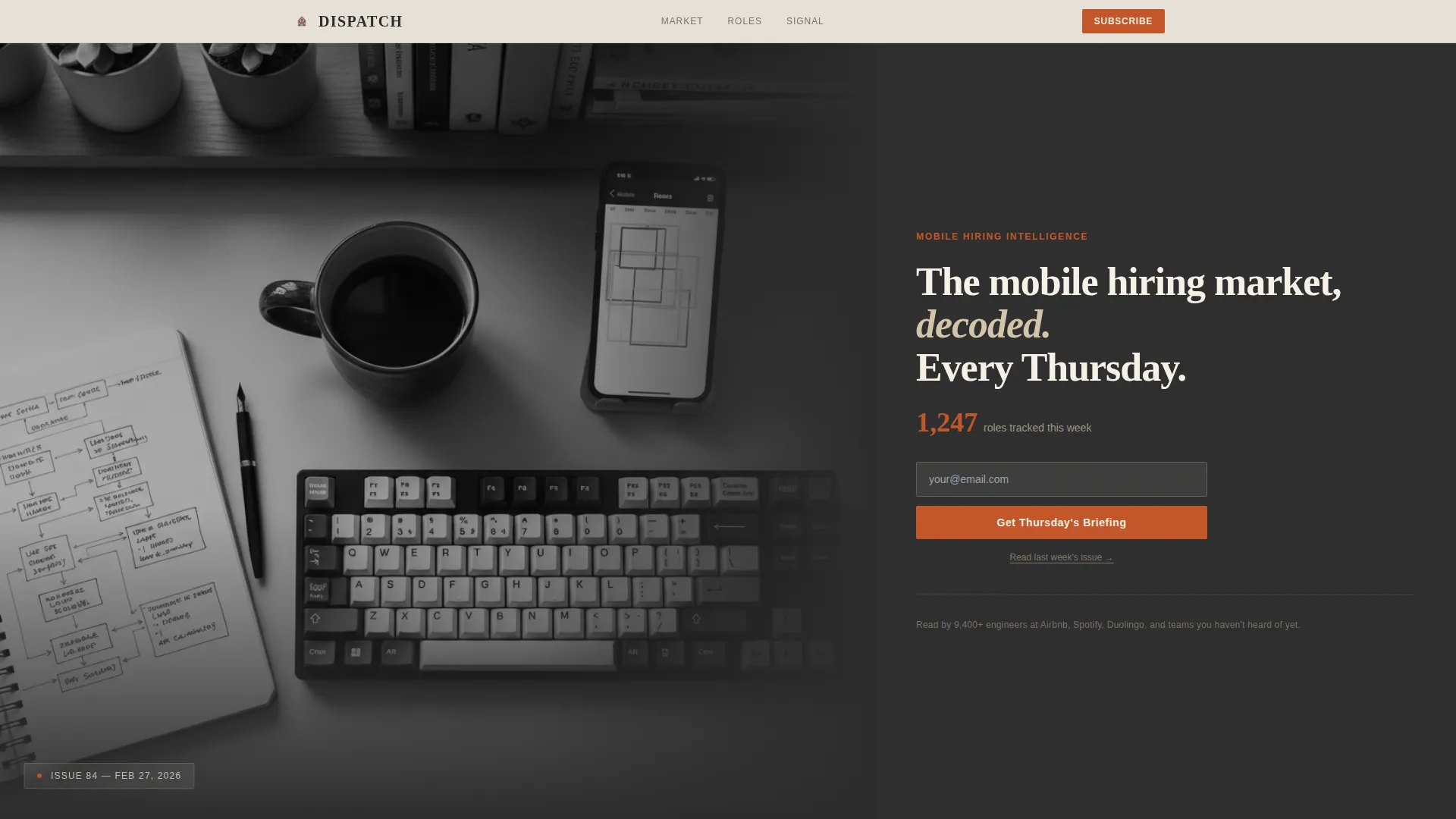 Mobile Dev Newsletter Landing Page Template