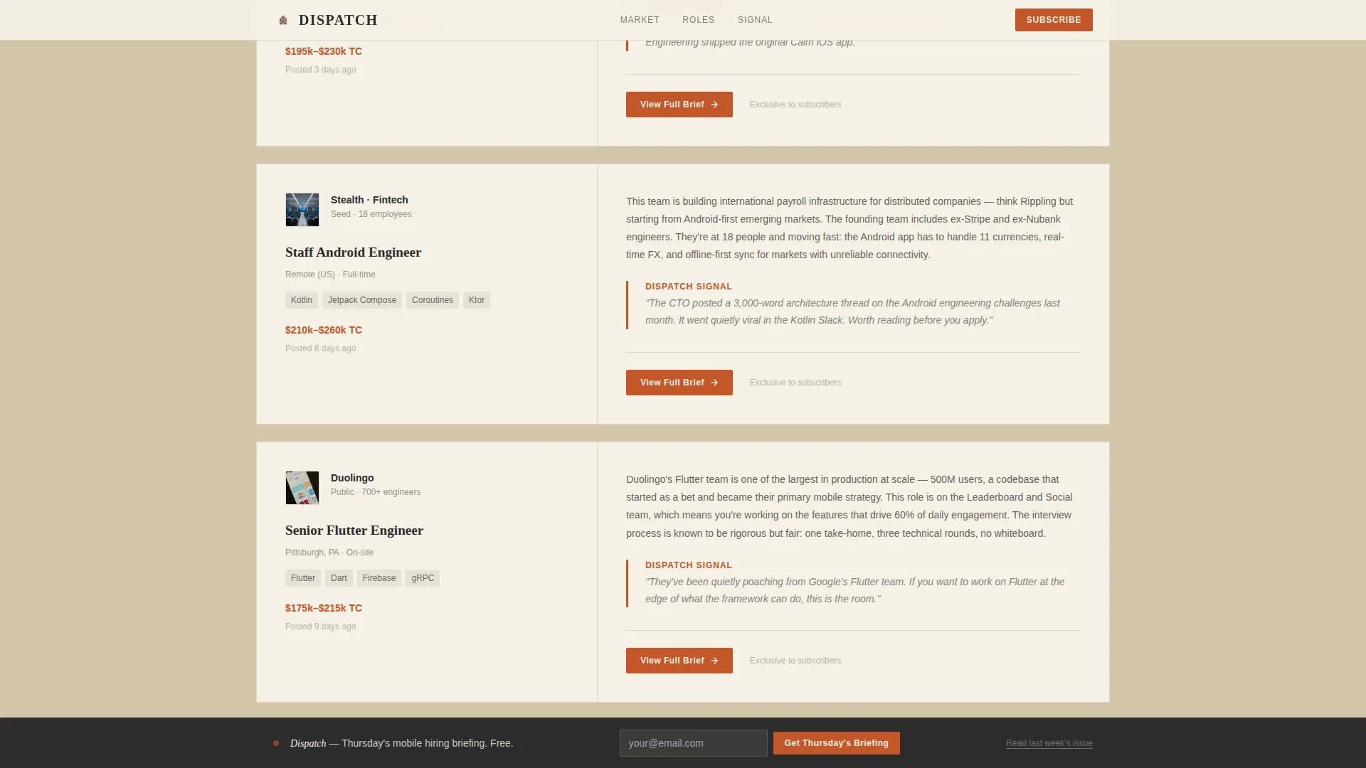 Mobile Dev Newsletter Landing Page Template