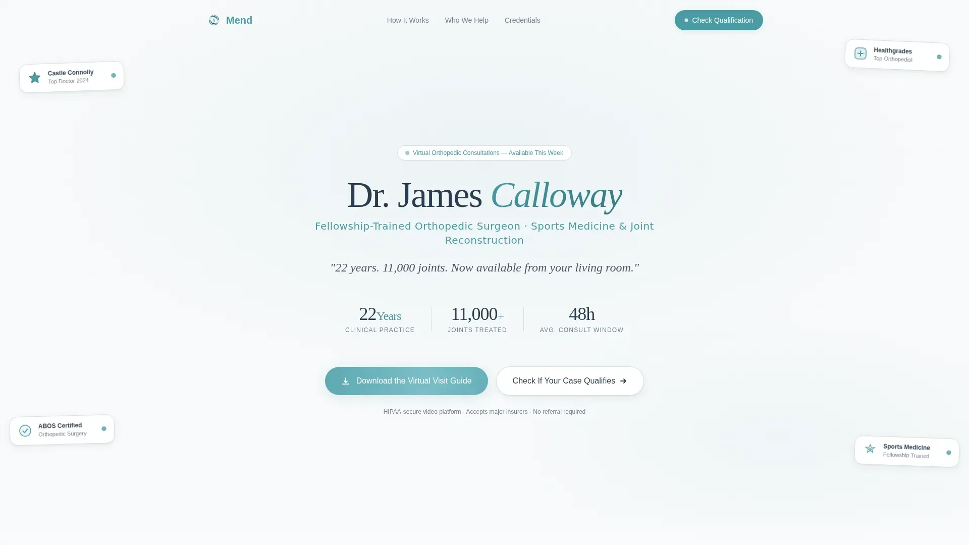 Orthopedic Surgeon Professional Website Template