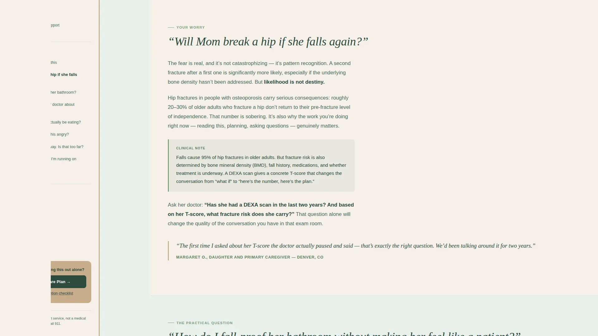 Osteoporosis Care FAQ Website Template