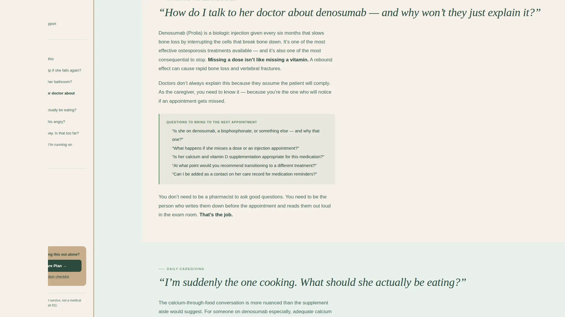 Osteoporosis Care FAQ Website Template