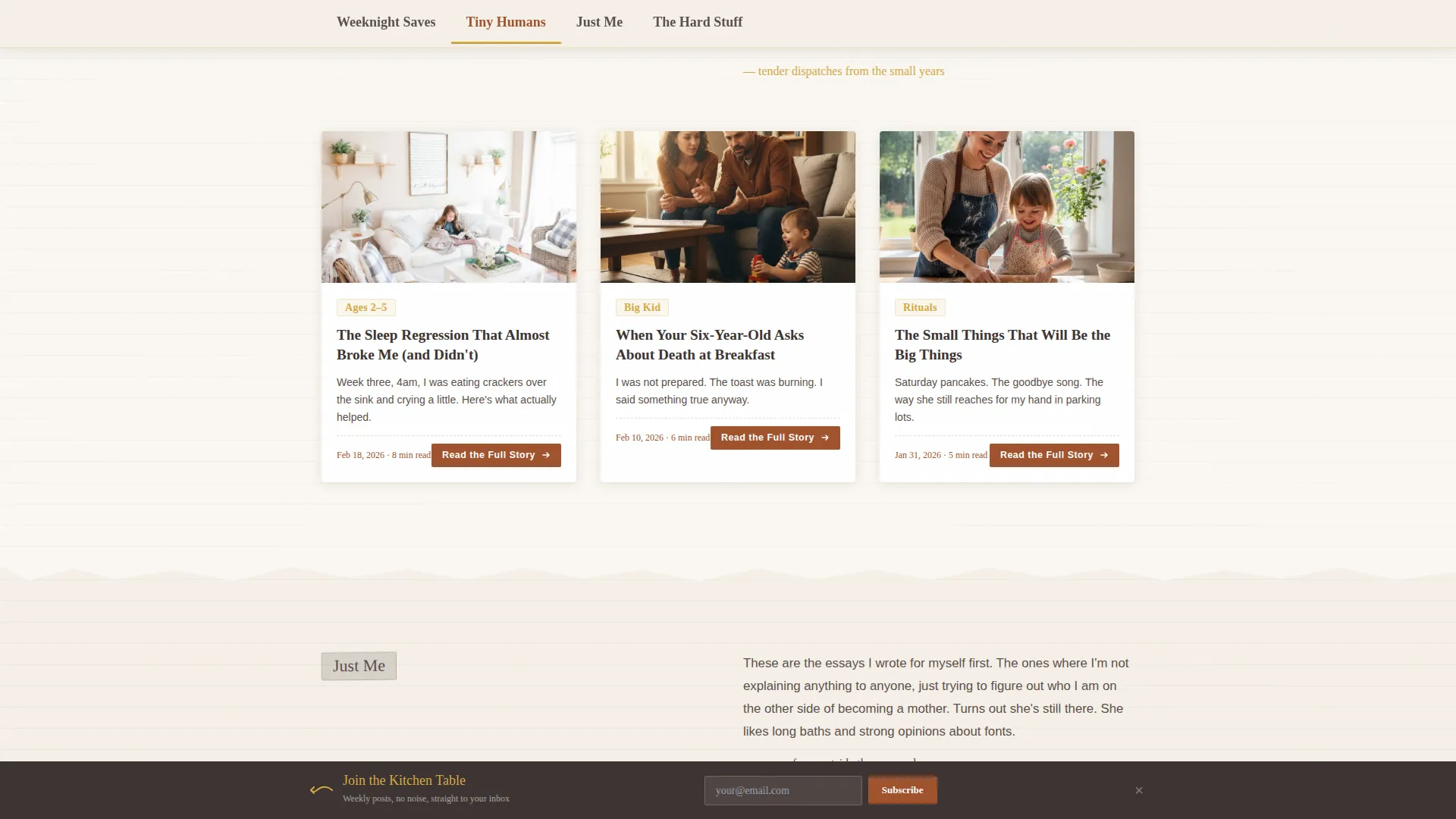 Mom Blog Landing Page Template | Hub & Spoke