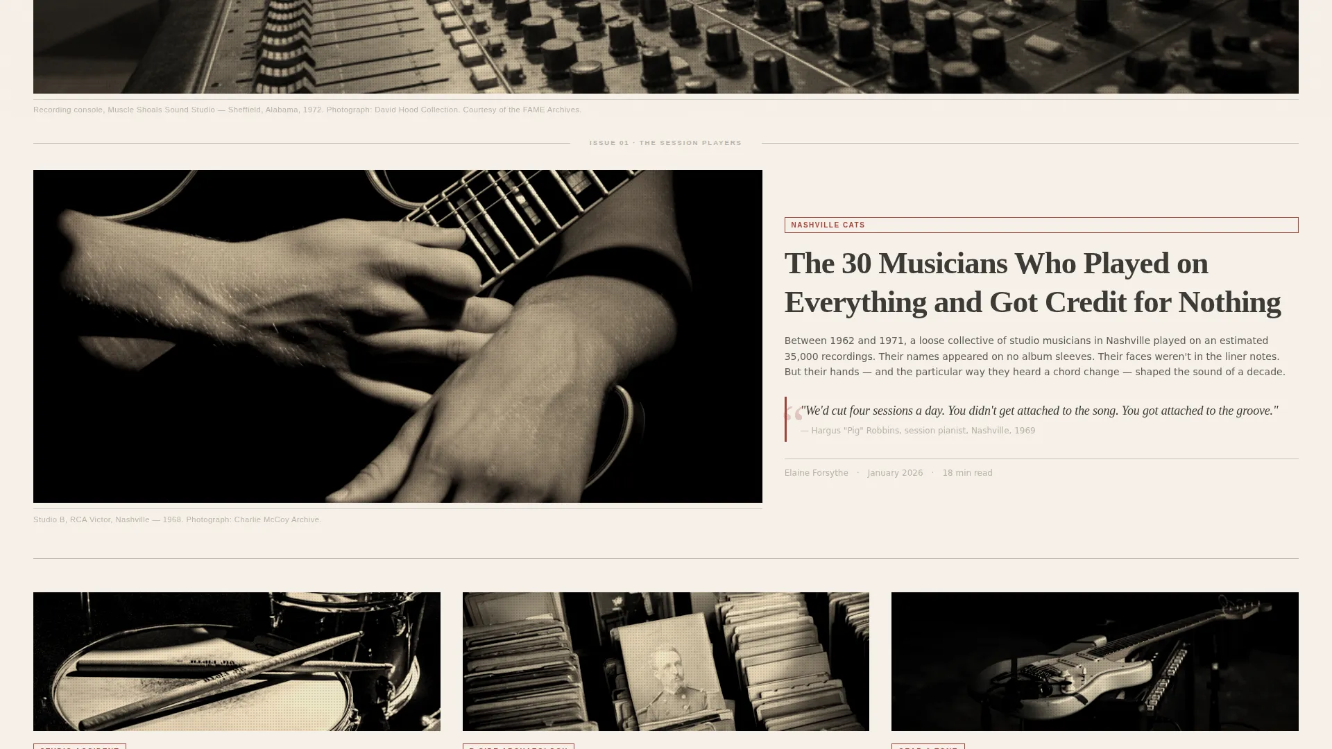 Music History Blog Editorial Landing Page Template