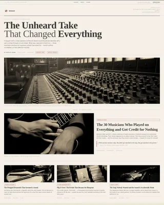 Music History Blog Editorial Landing Page Template
