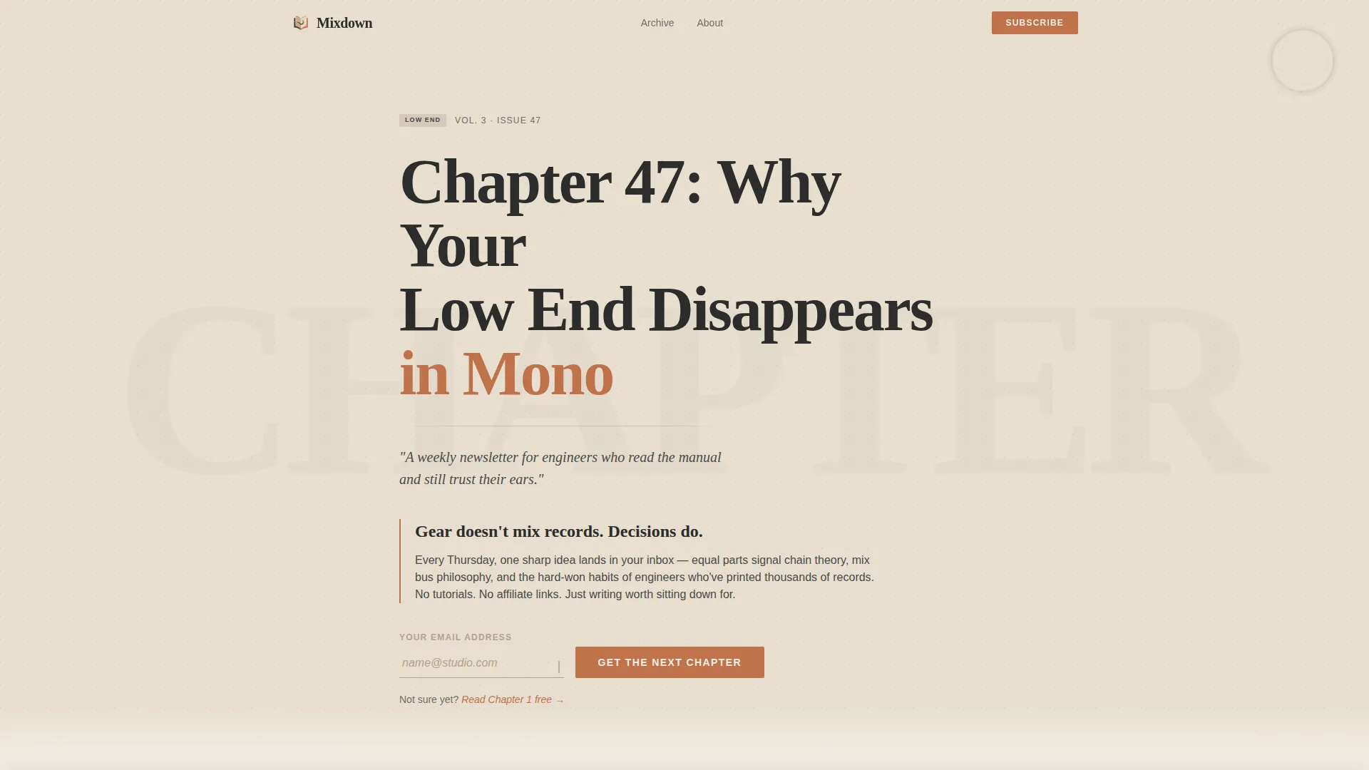 Music Production Newsletter Landing Page Template