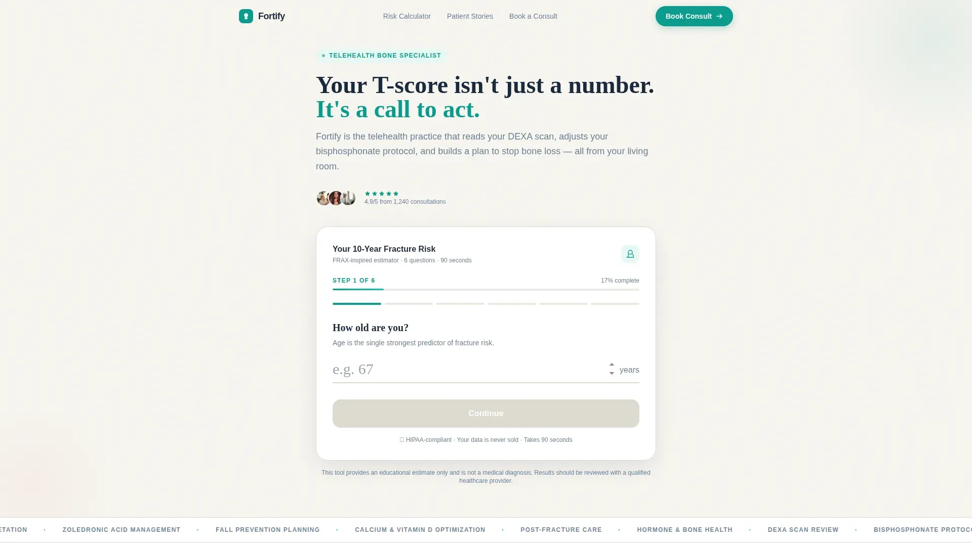 Osteoporosis Care Booking Website Template