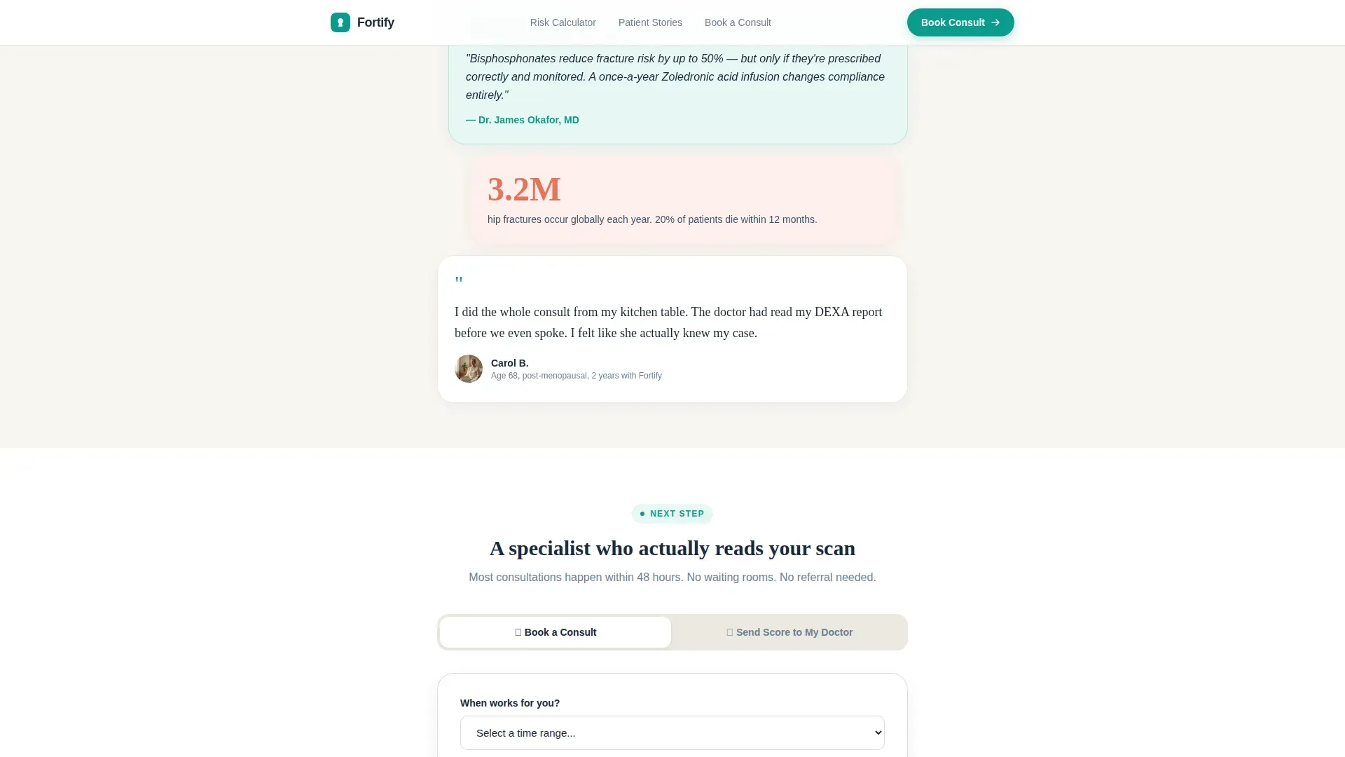 Osteoporosis Care Booking Website Template