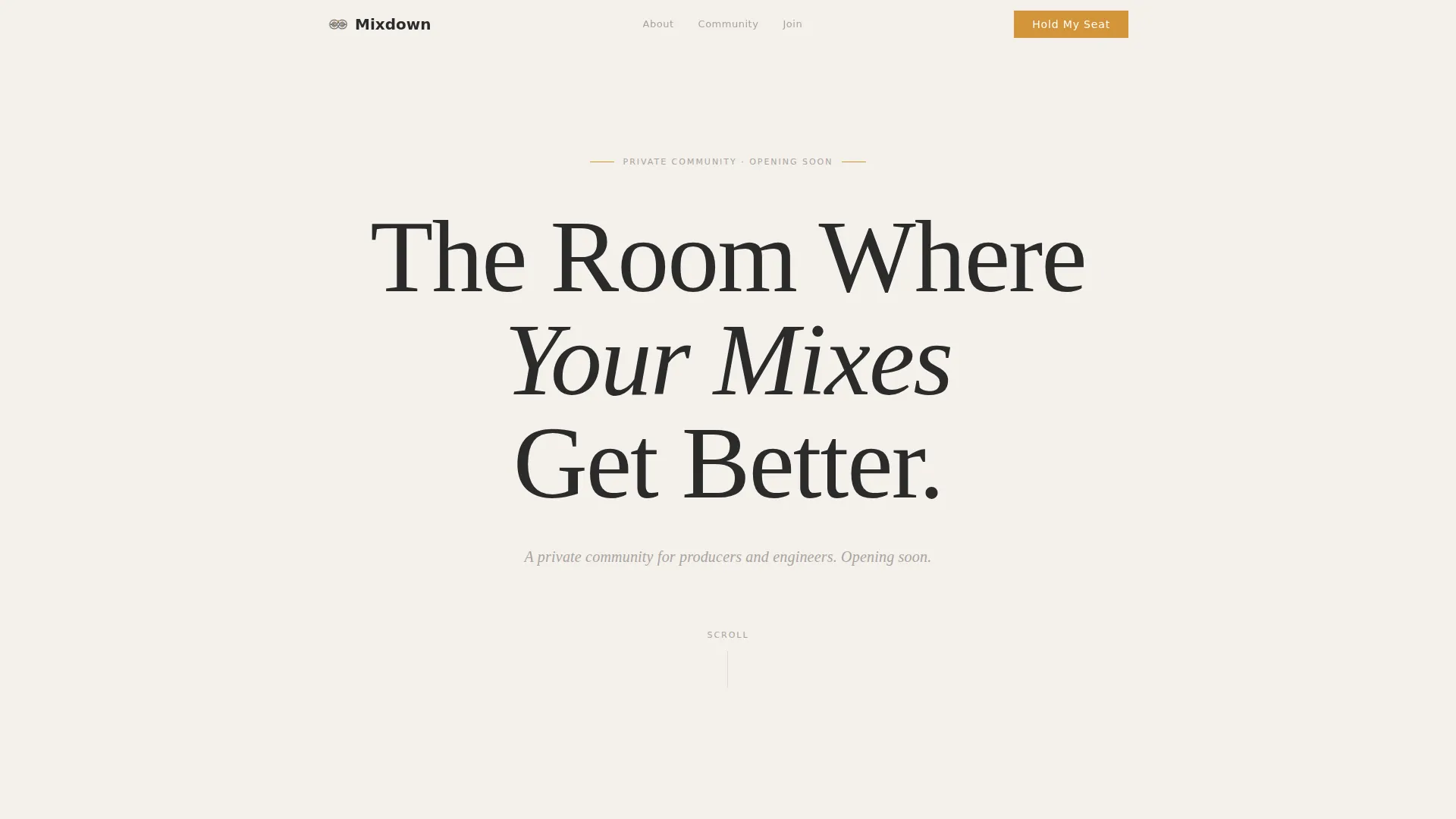 Editorial Music Community Waitlist Landing Page
