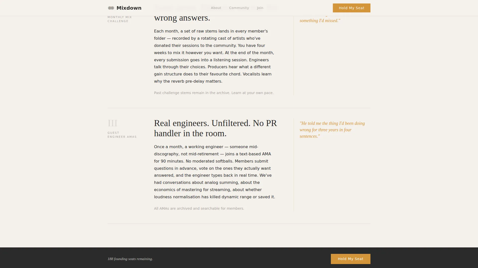 Editorial Music Community Waitlist Landing Page