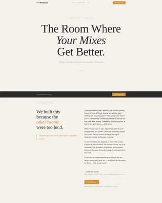 Editorial Music Community Waitlist Landing Page