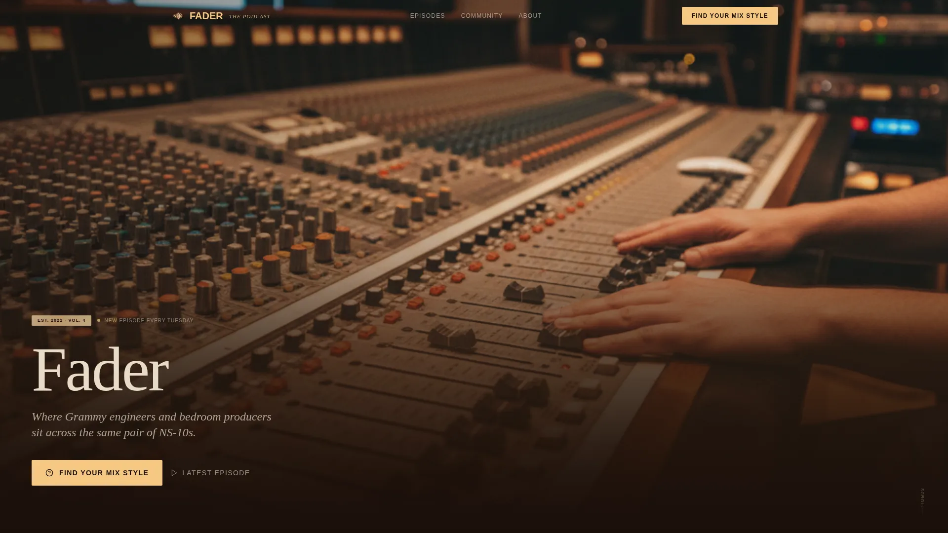 Immersive Music Production Podcast Landing Page Template