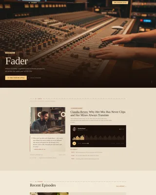 Immersive Music Production Podcast Landing Page Template
