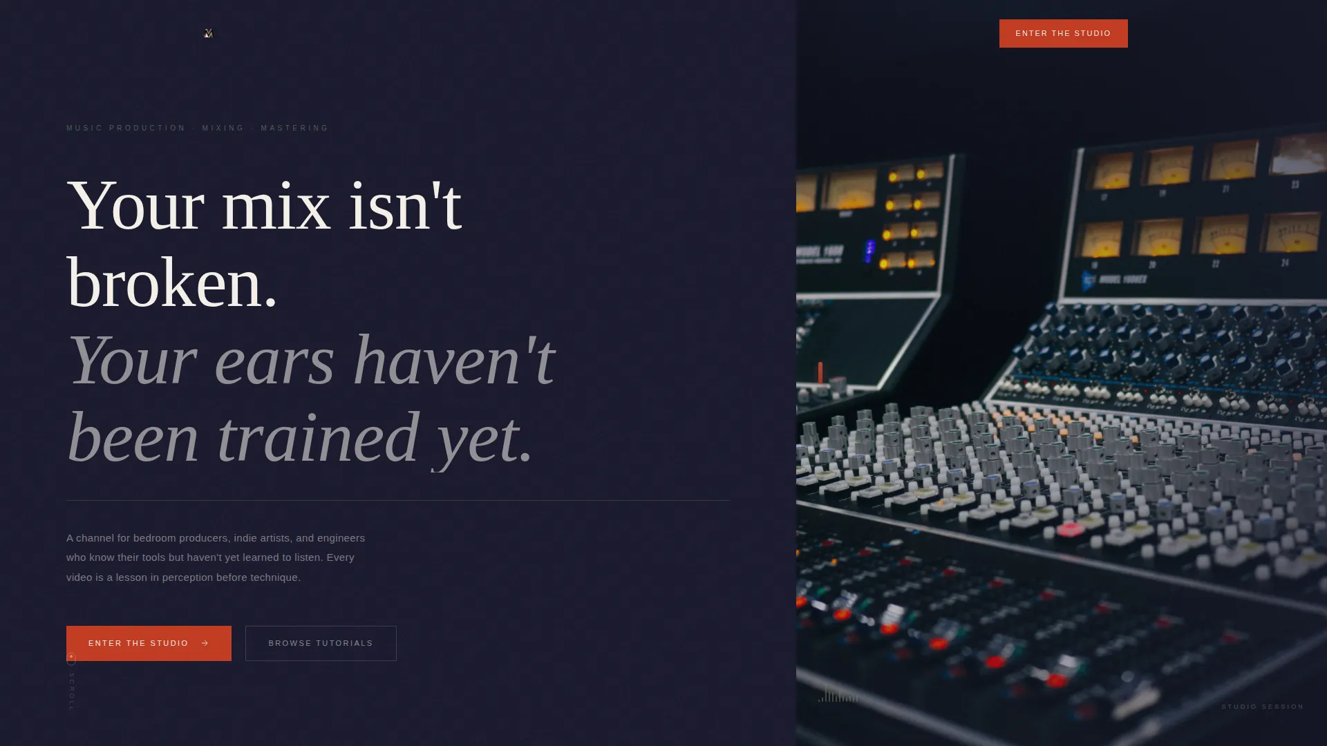 Music Production & Mixing Landing Page Template