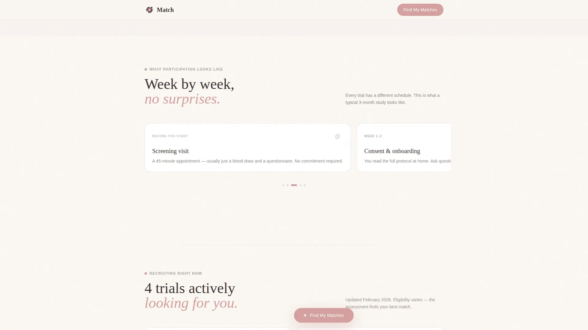 PCOS Clinical Trial Finder Landing Page Template