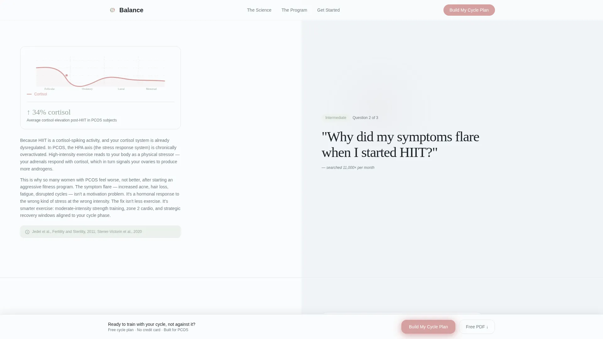 PCOS Exercise Program Landing Page Template