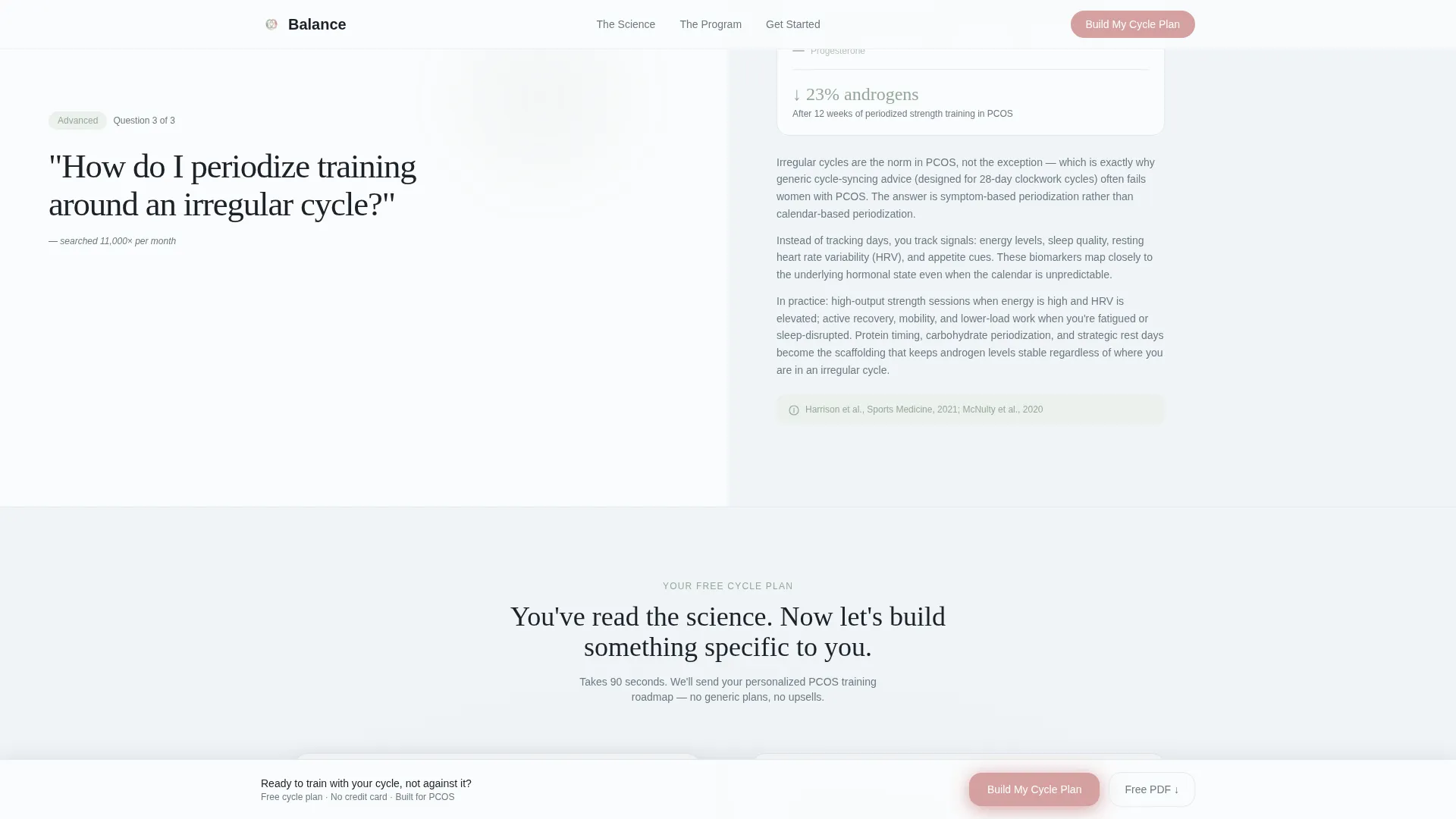 PCOS Exercise Program Landing Page Template