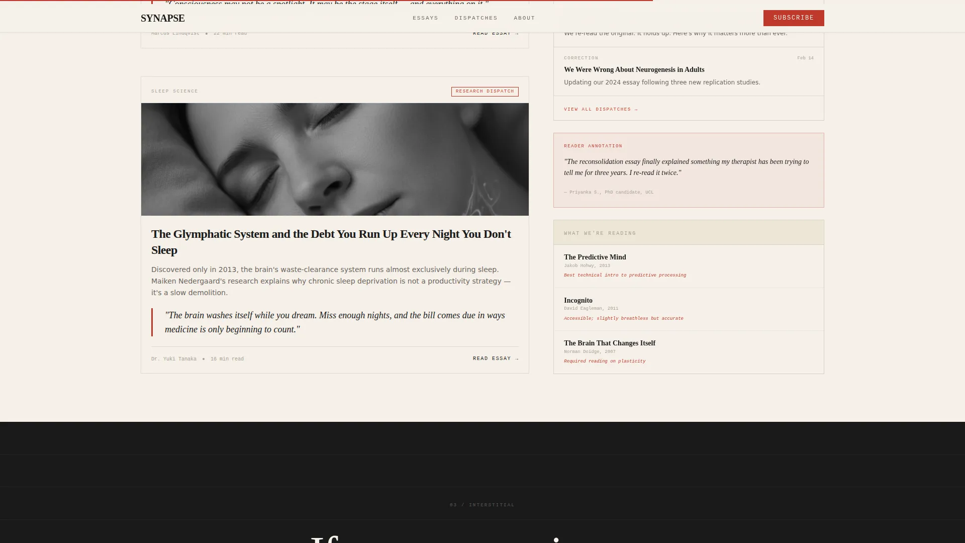 Bold Neuroscience Editorial Landing Page Template
