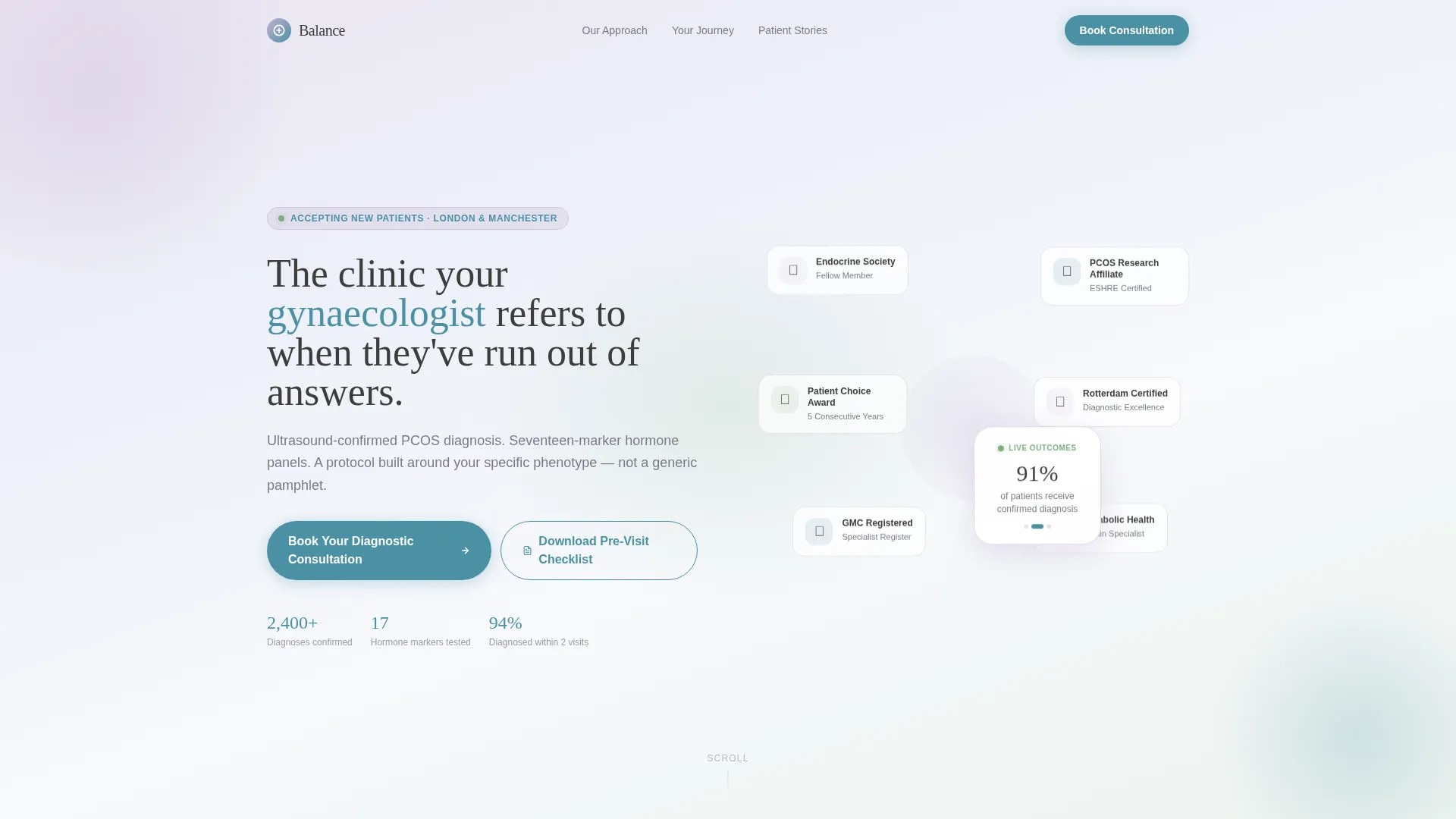 PCOS Specialist Clinic Comparison Table Landing Page