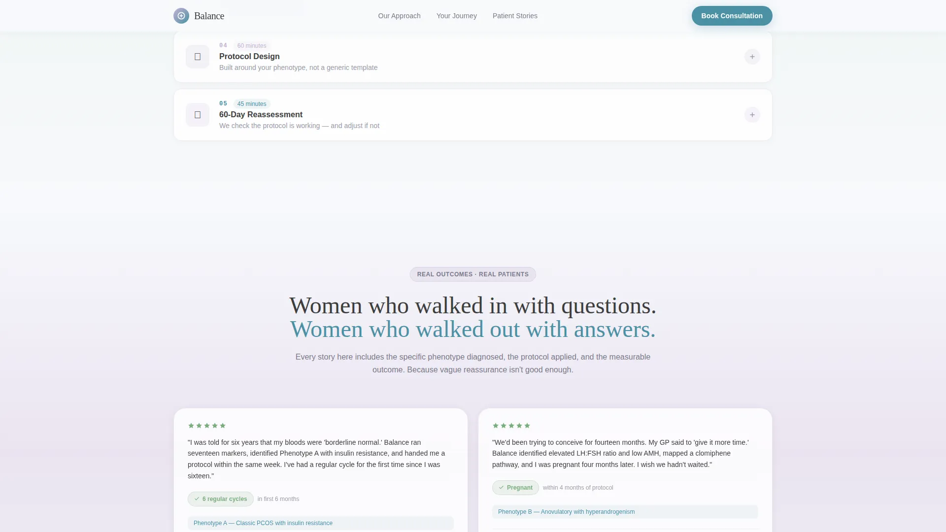 PCOS Specialist Clinic Comparison Table Landing Page