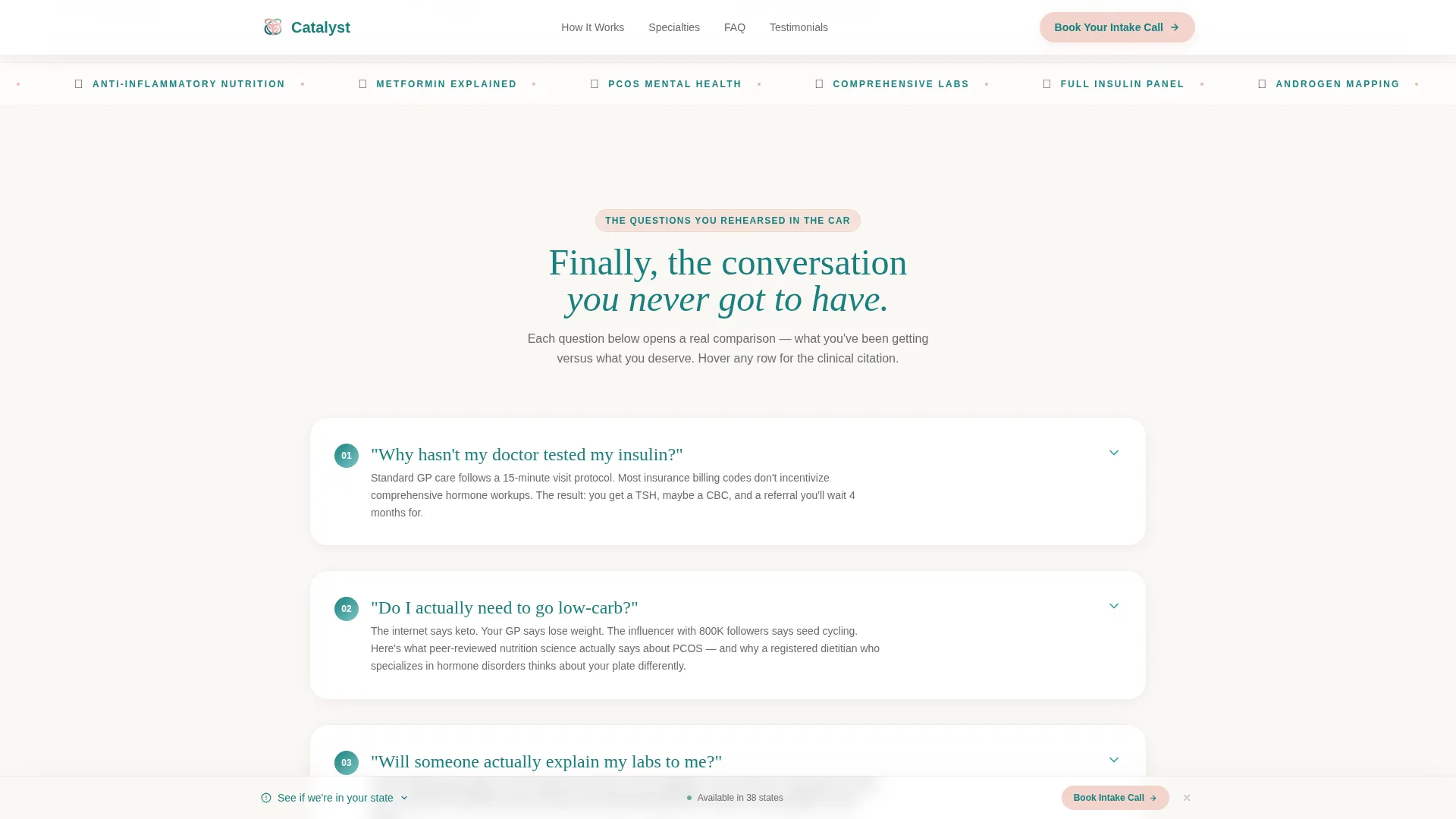 PCOS Telehealth Landing Page Template