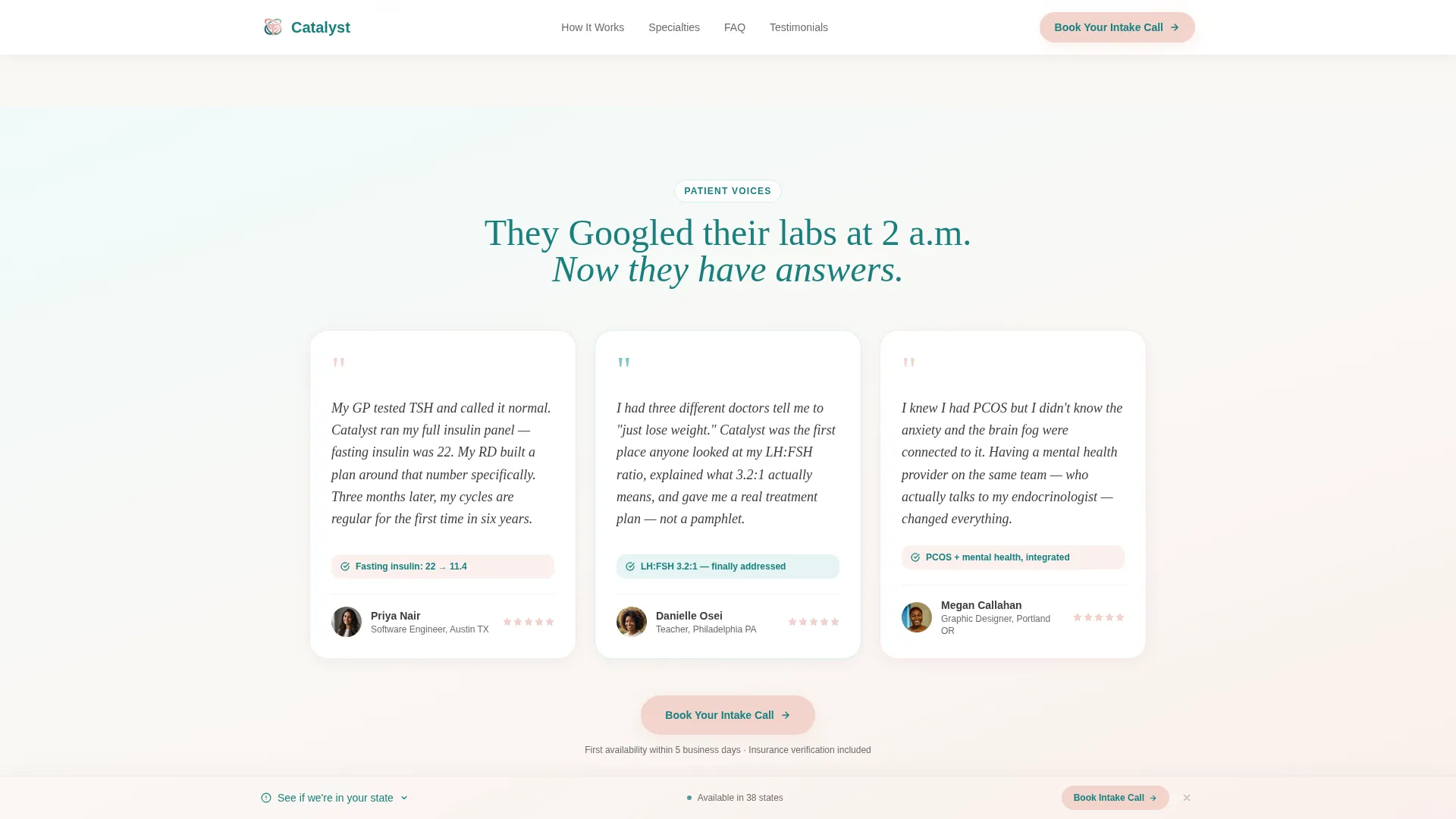 PCOS Telehealth Landing Page Template