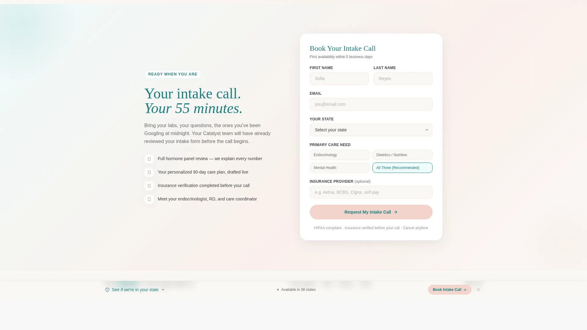 PCOS Telehealth Landing Page Template