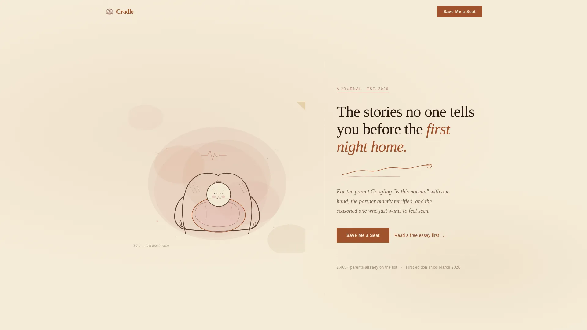 Heartfelt New Parent Blog Landing Page Template