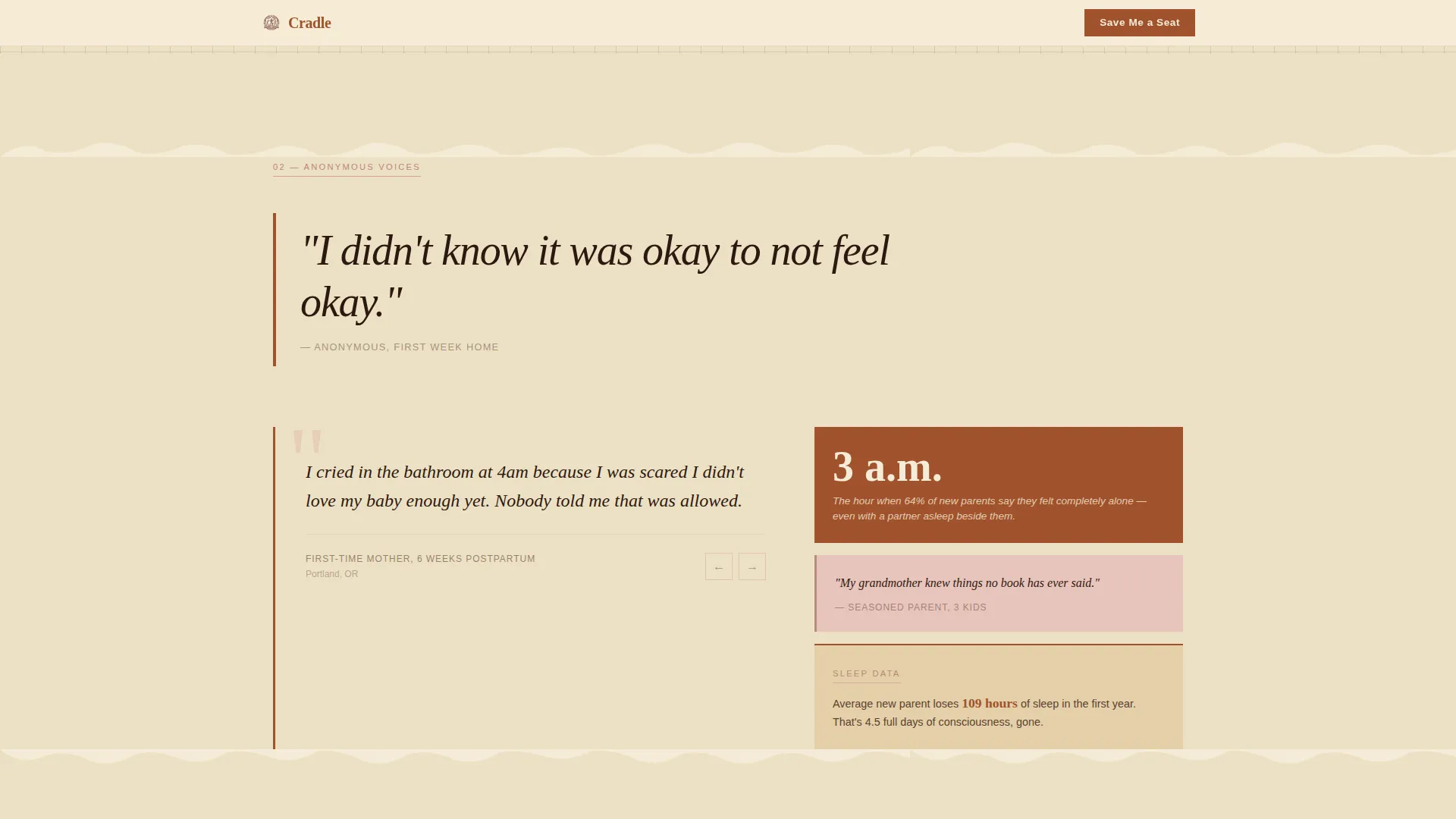 Heartfelt New Parent Blog Landing Page Template