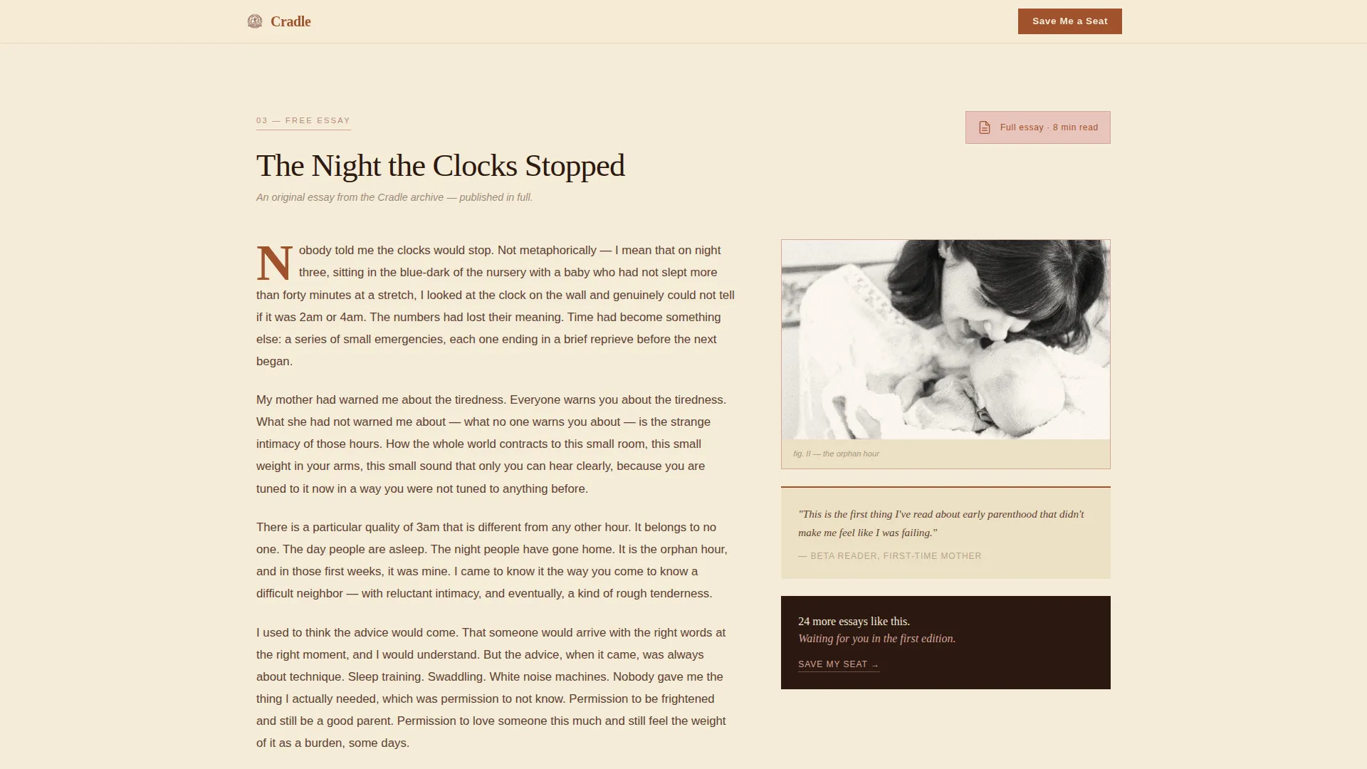 Heartfelt New Parent Blog Landing Page Template
