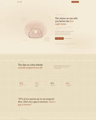 Heartfelt New Parent Blog Landing Page Template