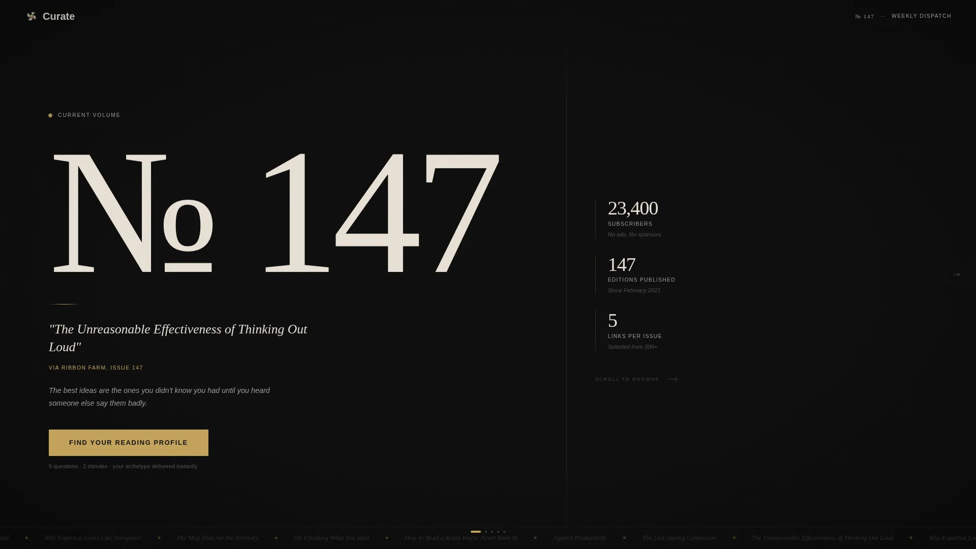 Luxe Curated Links Newsletter Landing Page Template