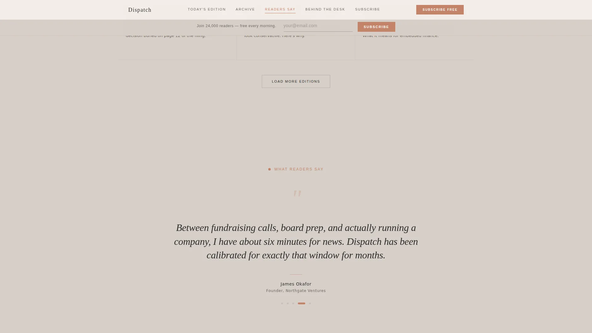 Curated Newsletter Landing Page Template
