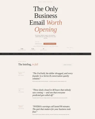 Curated Newsletter Landing Page Template