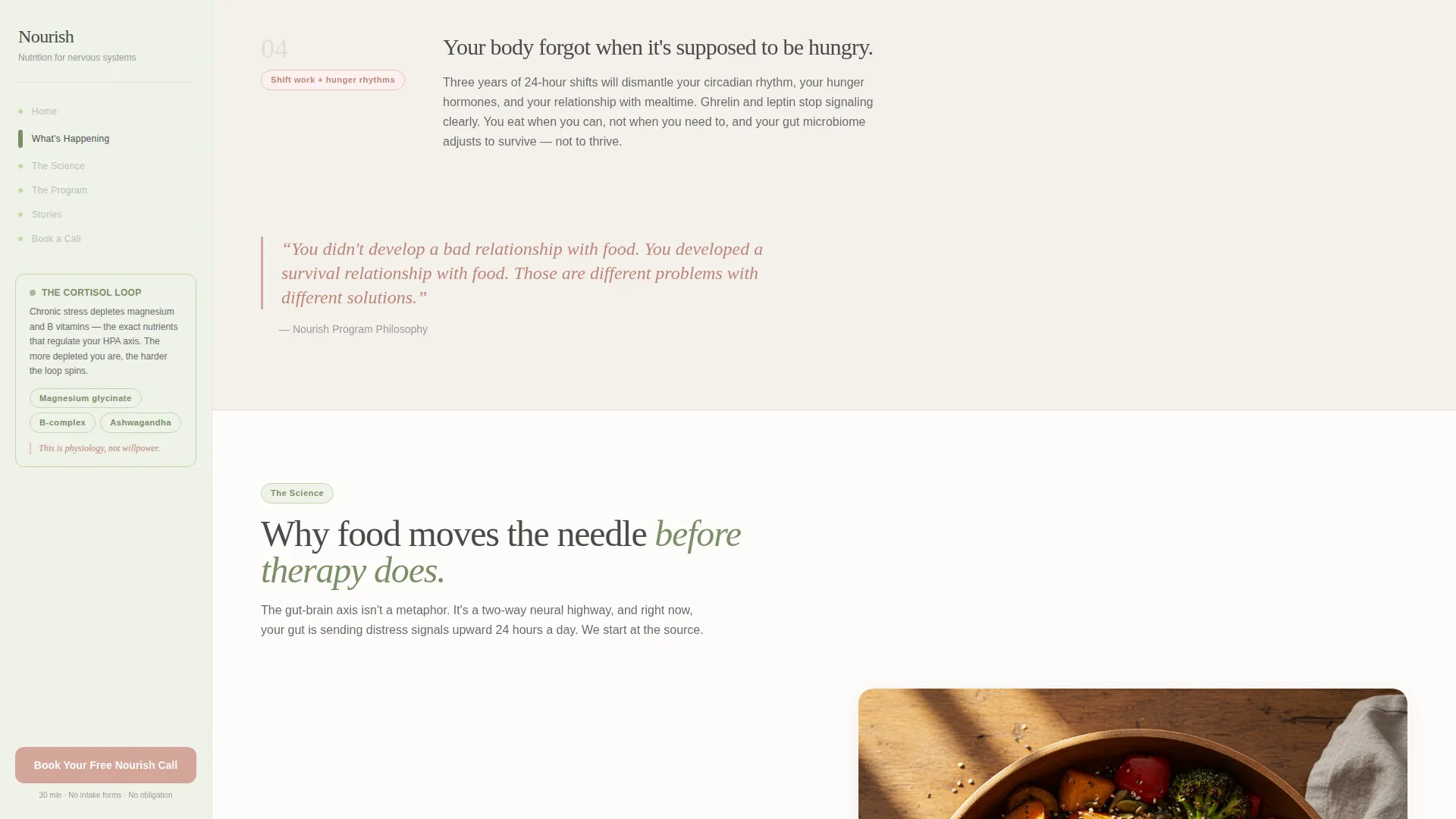 PTSD Nutrition Program Landing Page Template