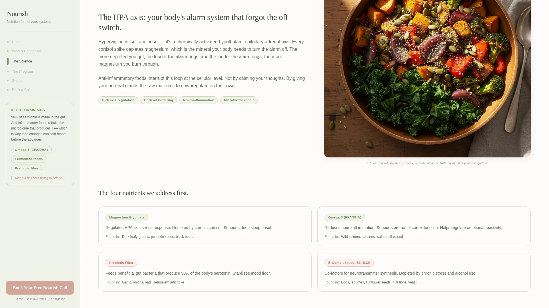 PTSD Nutrition Program Landing Page Template