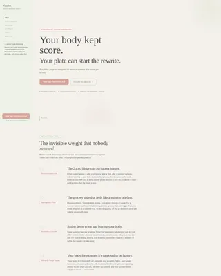 PTSD Nutrition Program Landing Page Template