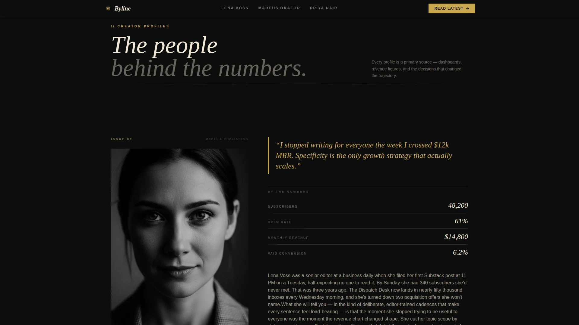 Cinematic Newsletter Interview Landing Page Template