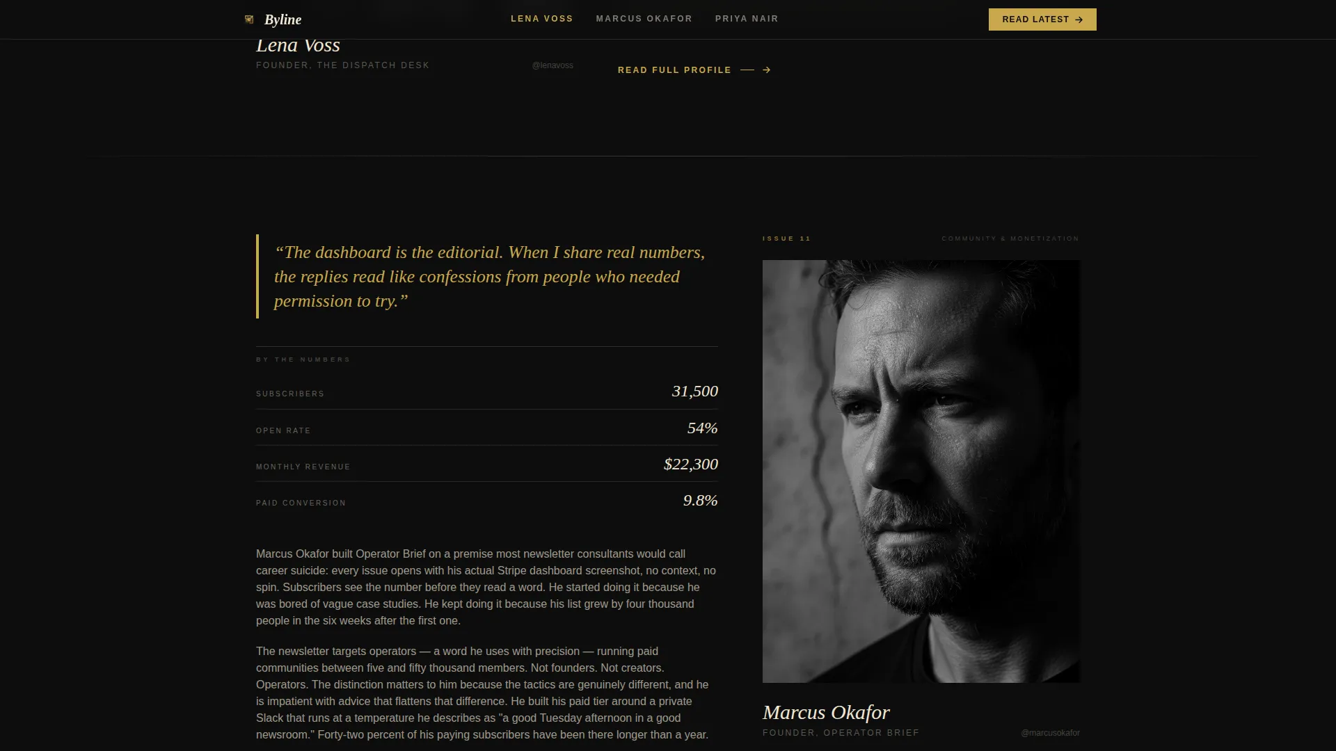 Cinematic Newsletter Interview Landing Page Template
