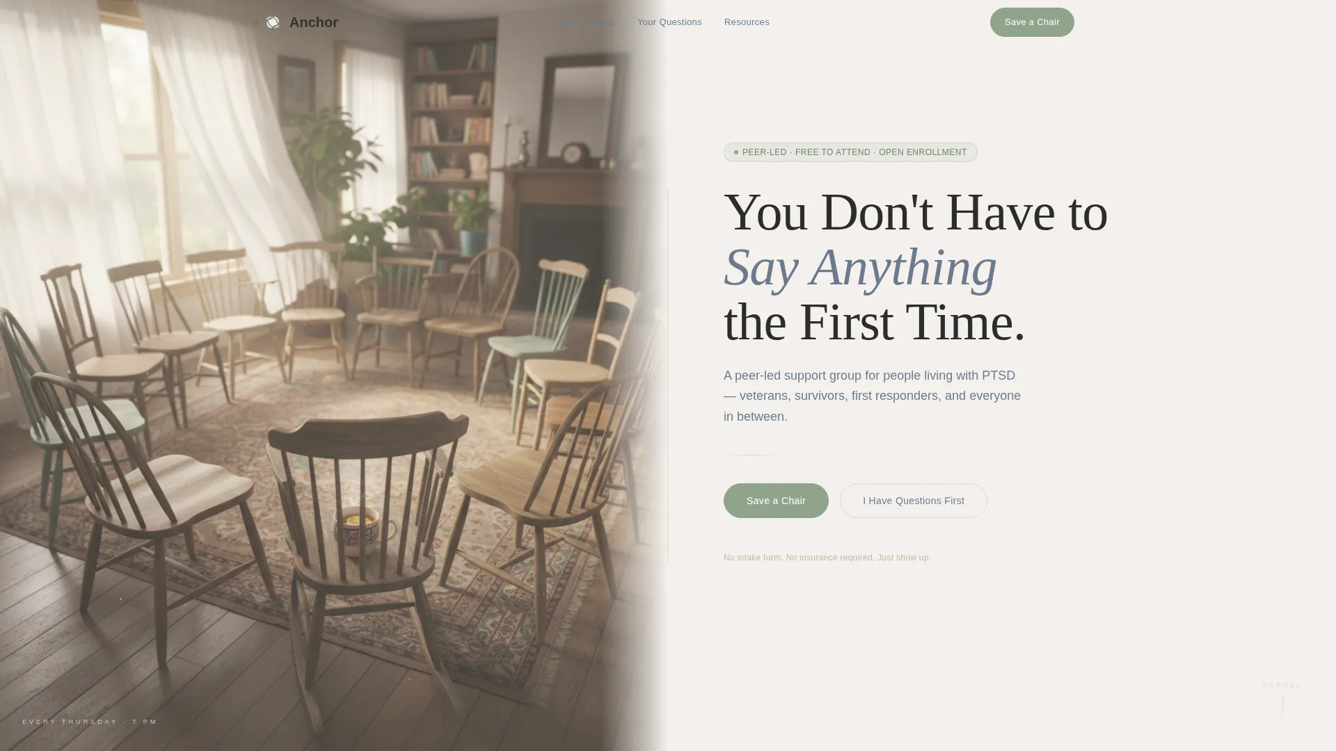 PTSD Support Group Landing Page Template