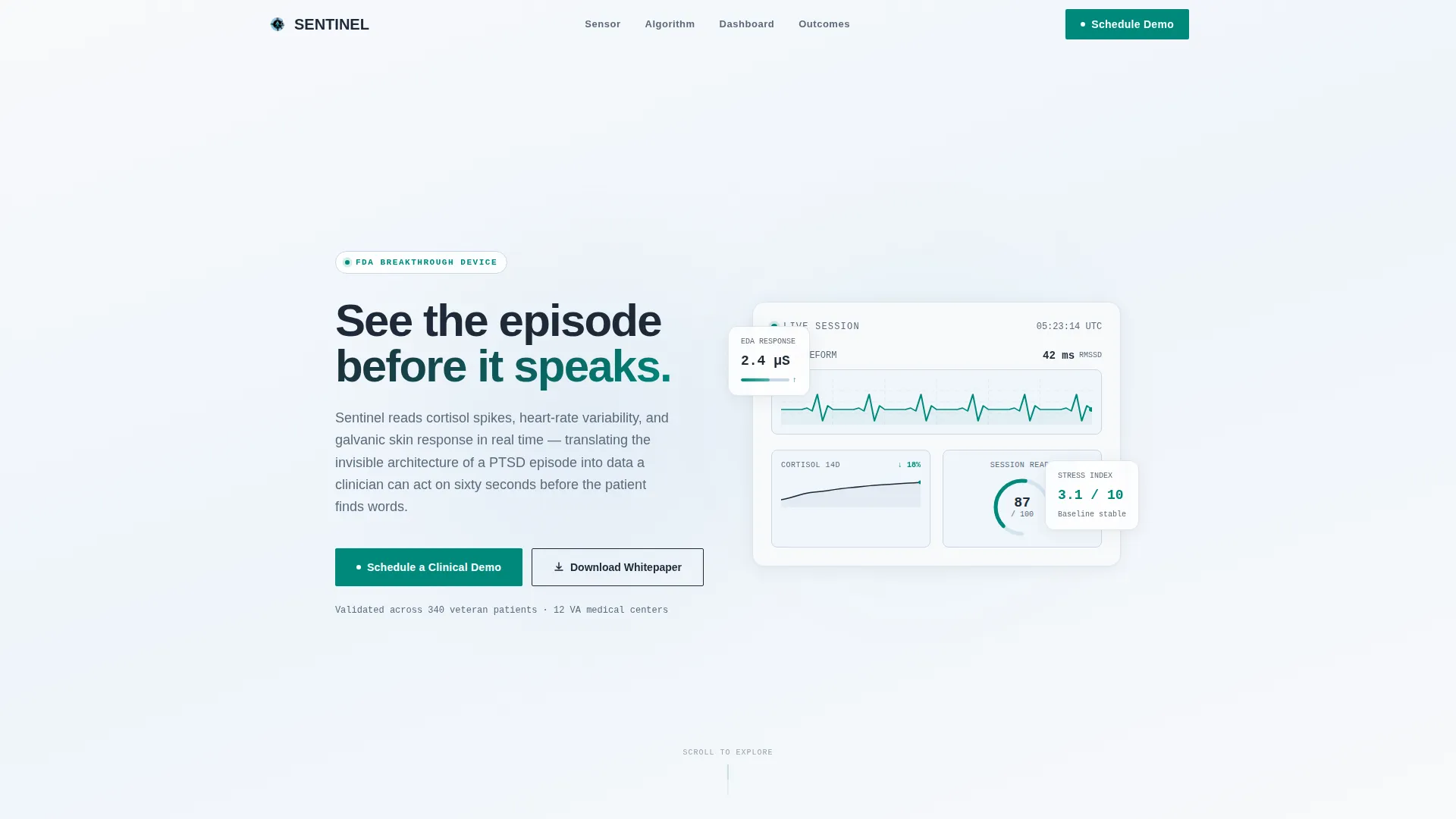 PTSD Wearable Monitor Landing Page Template