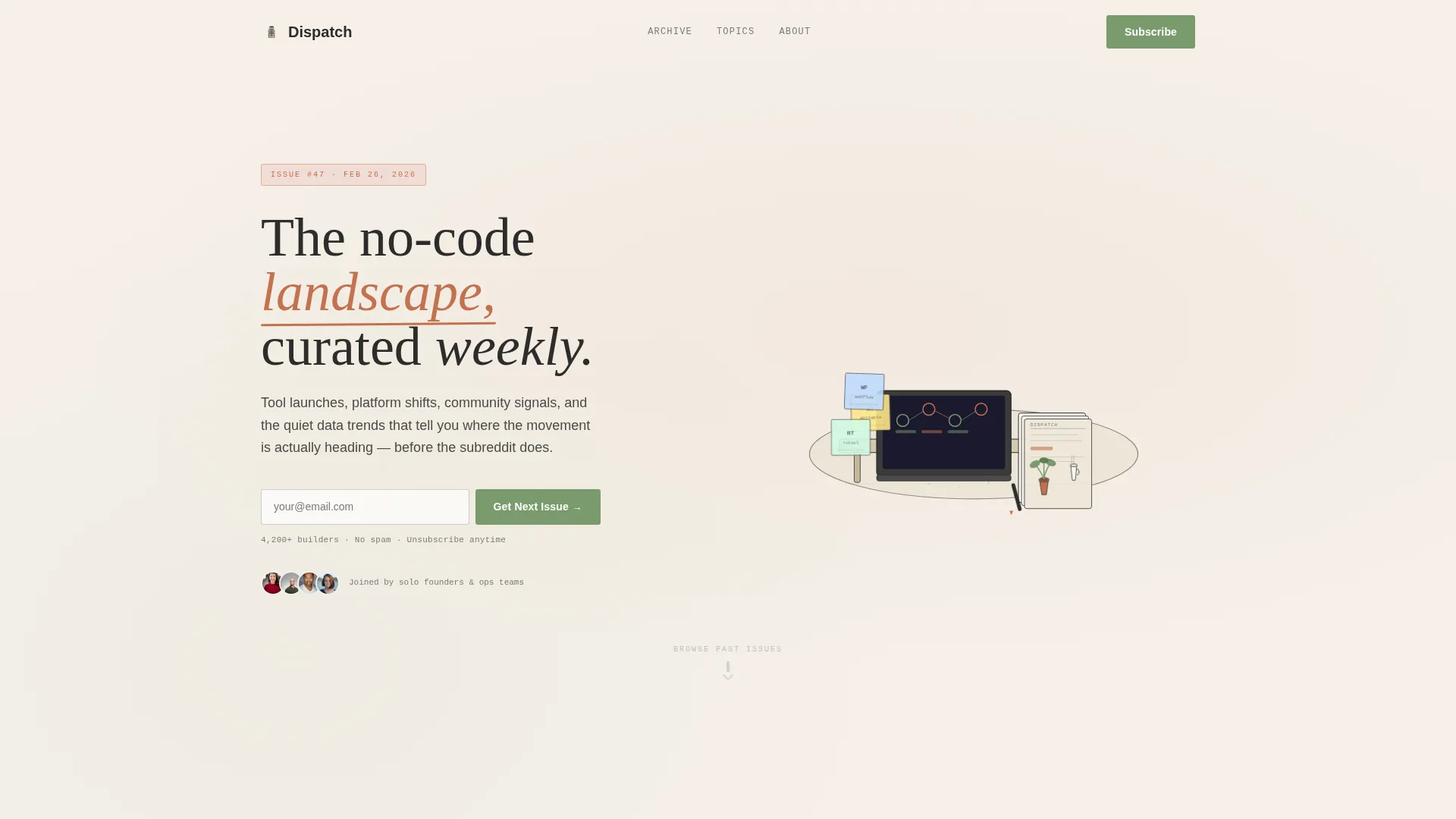 No-Code Newsletter Landing Page Template