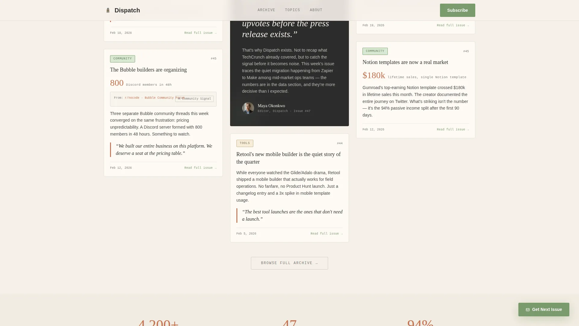 No-Code Newsletter Landing Page Template