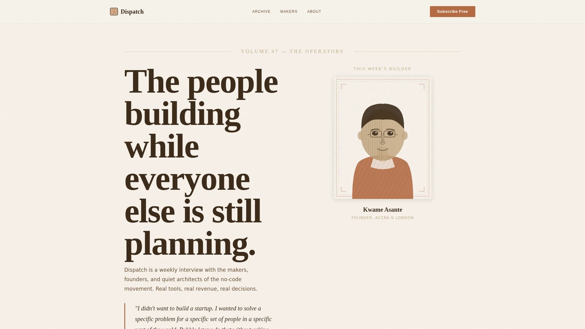 No-Code Newsletter Editorial Landing Page Template