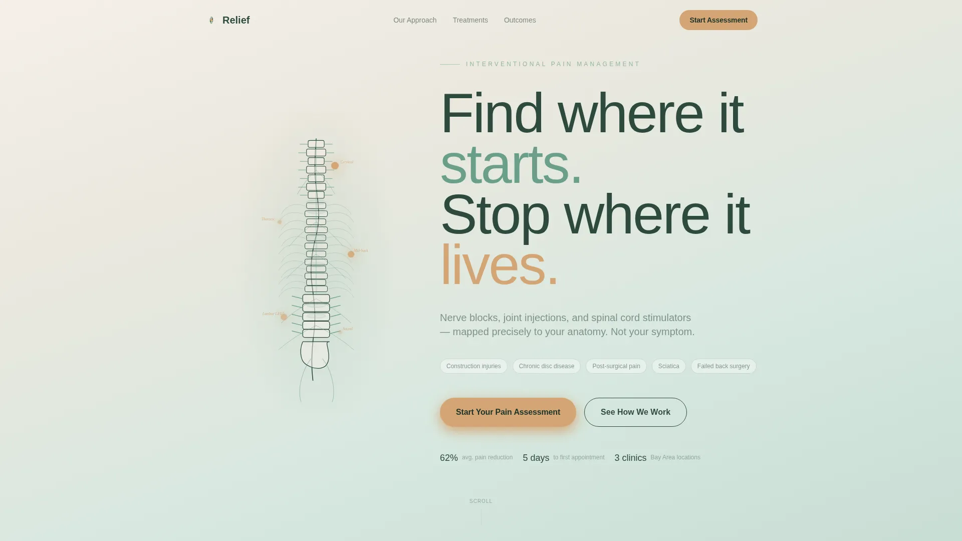 Pain Management Clinic Landing Page Template
