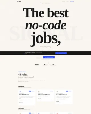 No-Code Jobs Newsletter Landing Page Template