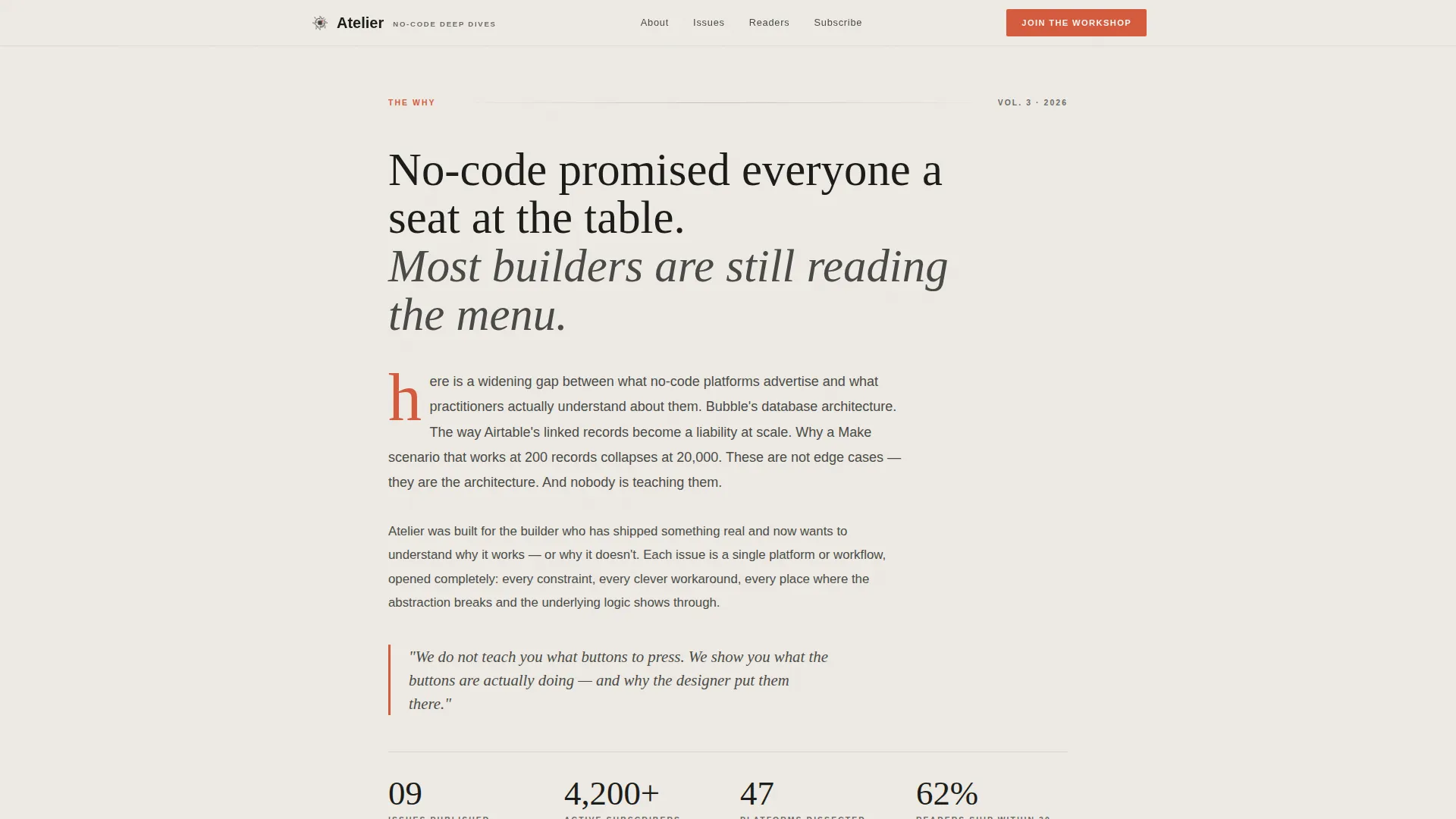 Editorial No-Code Newsletter Landing Page Template